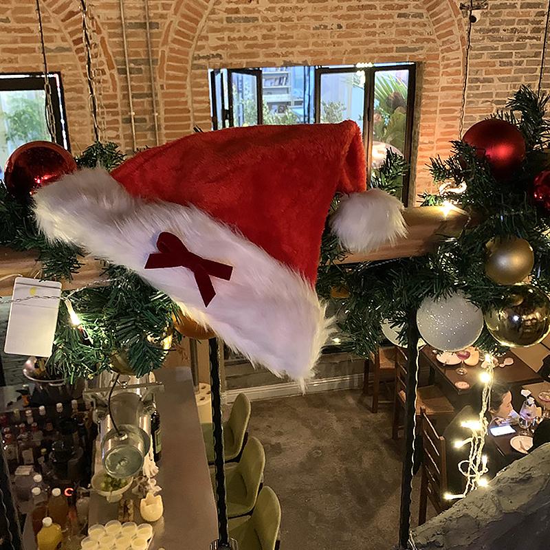 1 шт. Рождественская шляпа, Рождественская шляпа, Черная Рождественская шляпа, Рождественская шляпа с бантом, Рождественская шляпа, Рождественский головной убор, шляпа