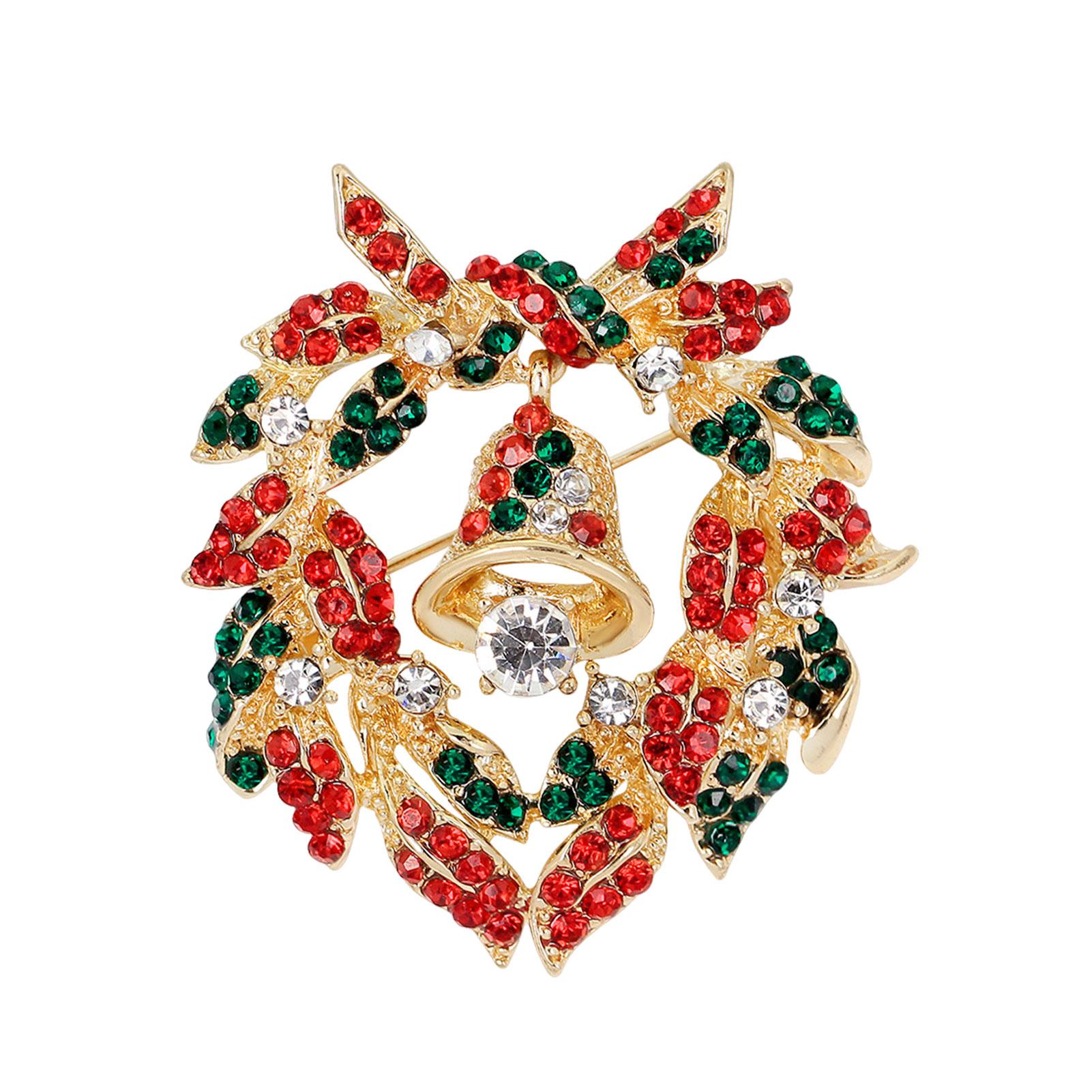 Рождественская брошь со стразами женская рождественская брошь стиль Рождественская брошь, элегантная рождественская брошь украшение